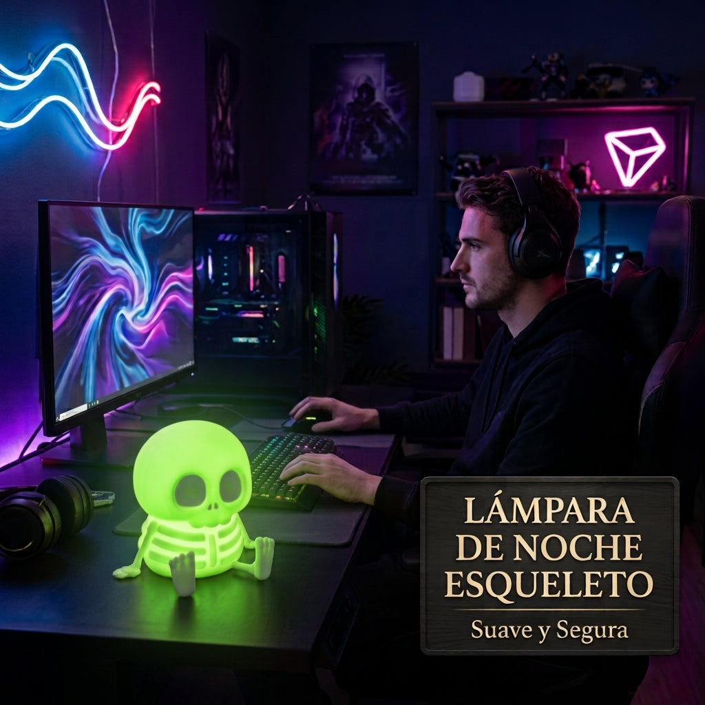 Lámpara Esqueleto Apretable — Edición Halloween 💀🎃