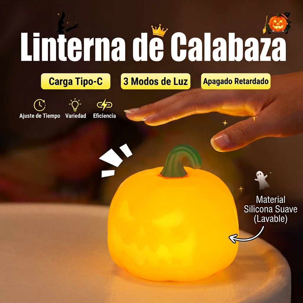 Lámpara Calabaza Apretable — Edición Halloween 🎃