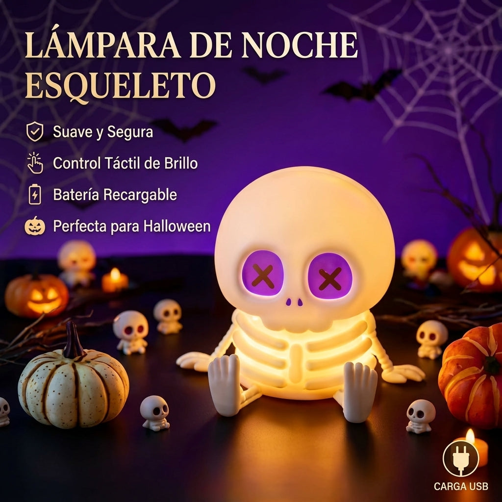 Lámpara Esqueleto Apretable — Edición Halloween 💀🎃